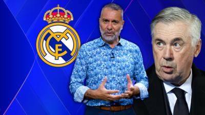 Guillem Balague and Real Madrid boss Carlo Ancelotti.