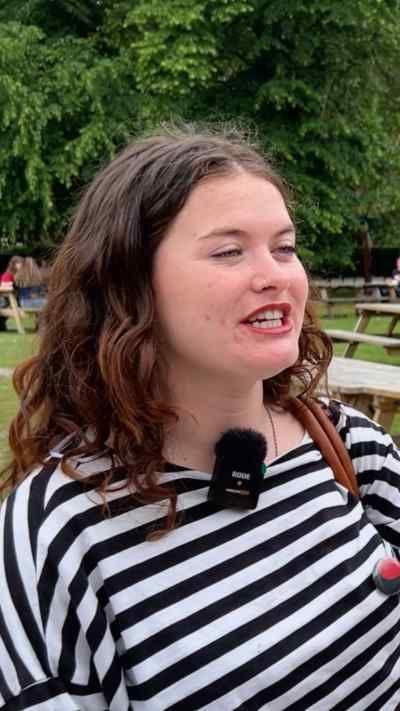 Female student in striped top