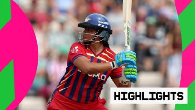 Richa Ghosh playing a shot