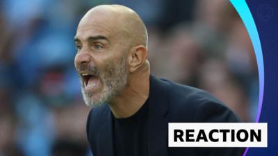 Manchester City manager Enzo Maresca shouting on the sidelines