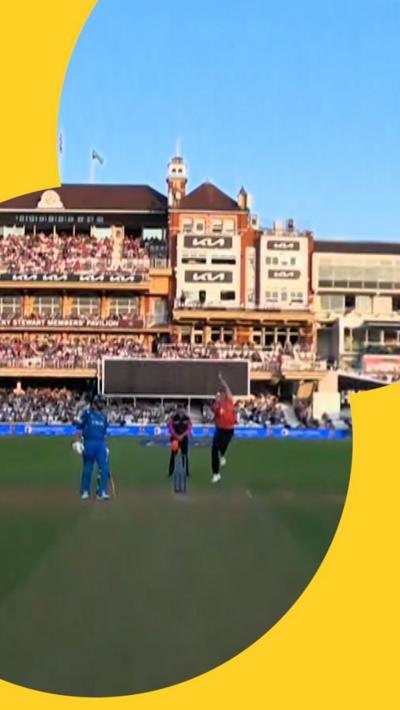 Helmet-cam view of Brydon Carse bowling