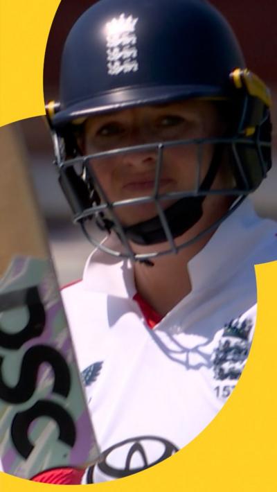 Sophie Ecclestone with bat in hand