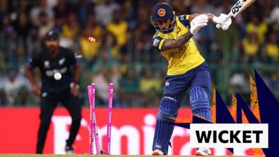 Sri Lanka's Pathum Nissanka is bowled out for a golden duck