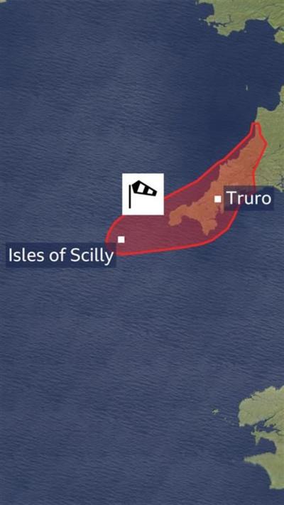 Red warning over south west England