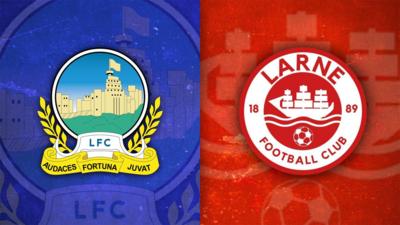 Linfield v Larne badges