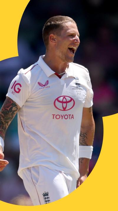 Cricketer Brydon Carse has short cropped brown hair. He is wearing England cricket whites.