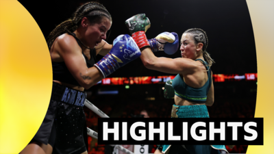Jade Jones (right) throws a punch at Federikita (left)