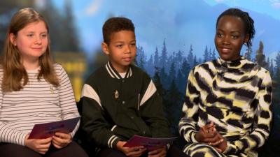 Newsround interviewers Mason and Lilliana talk to The Wild Robot star Lupita Nyong'o