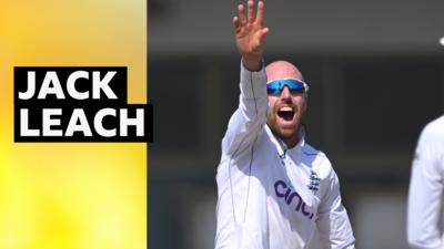 Jack Leach playing for England