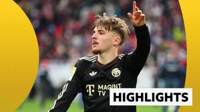 Bayern Munich's Karl celebrates a goal against SC Freiburg