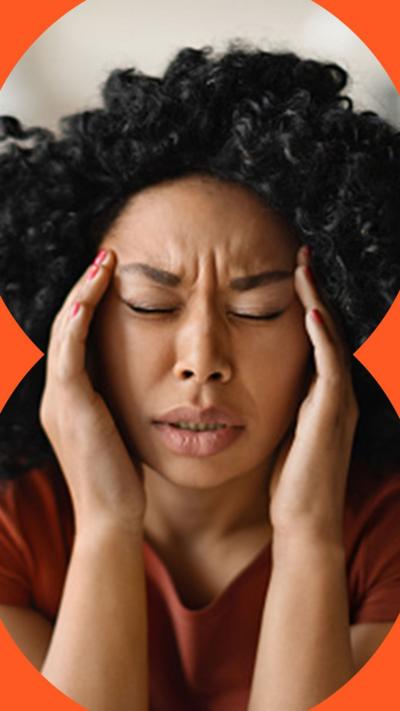Stressed Black Woman Touching Head With Hands