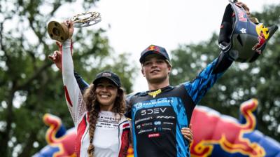Louise Ferguson and Asa Vermette celebrate