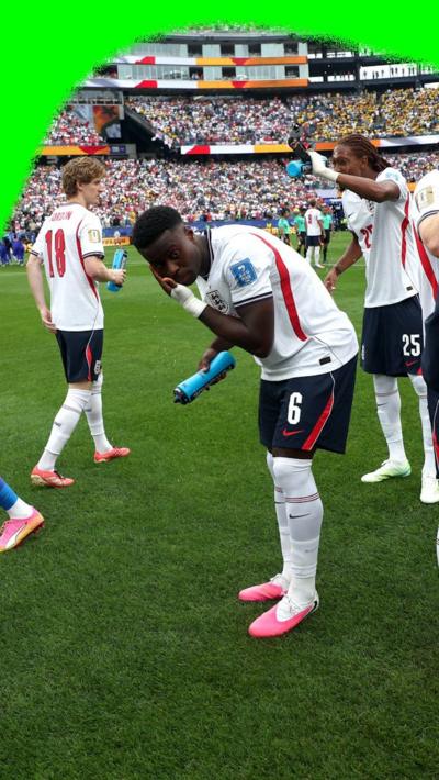 england players during the hydration brake