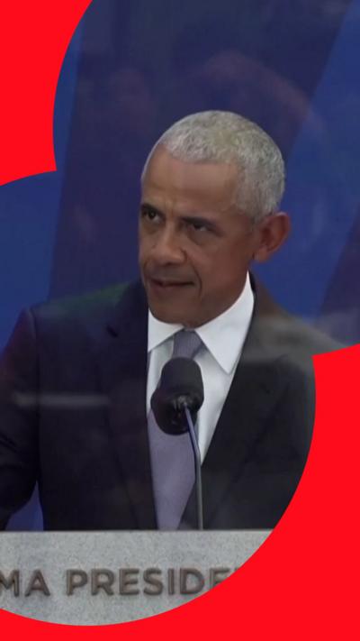 Barack Obama making a speech
