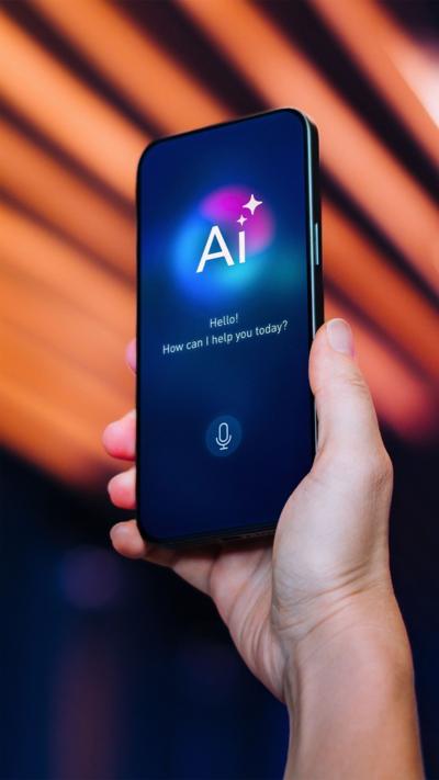 Phone with "AI" on screen.