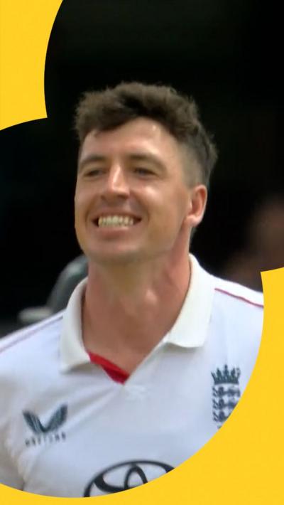 Matt Fisher celebrates a wicket at England's Test match against New Zealand