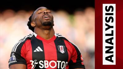 Fulham's Adama Traore looks to the sky