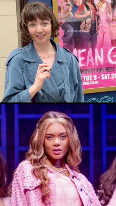 Olivia Copeland had shoulder length brown hair and is wearing a blue trenchcoat, Below her is a picture of Vivian Panka wearing a pink studded jacket and pink chequered dress with brown hair. 