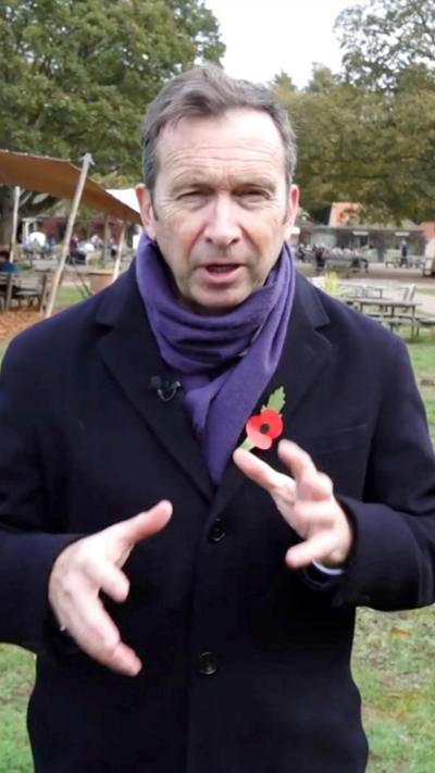 BBC reporter Alex Dunlop reporting outside of Sandringham estate