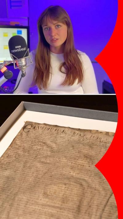 Composite image of reporter Eleanor Doyle and Magna Carta
