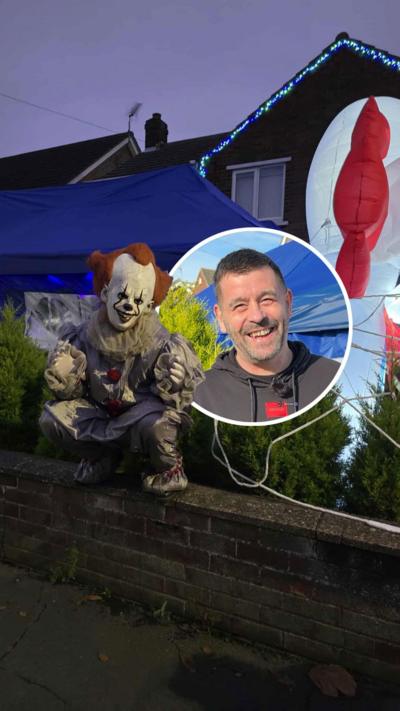 Pennywise the clown model and Andy inset