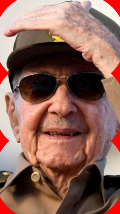 Raúl Castro, in a khaki military uniform and sunglasses, is seen in Havana, Cuba in 2025.