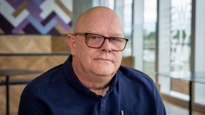 Gordon Yuill photographed at BBC Scotland's Glasgow headquarters