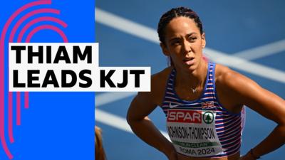 Katarina Johnson-Thompson looks on