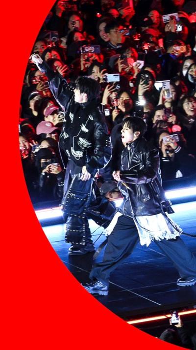 BTS performing on stage