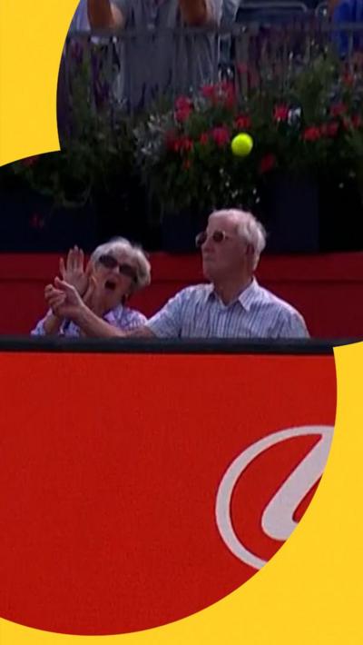 Man saves woman from being hit by tennis ball