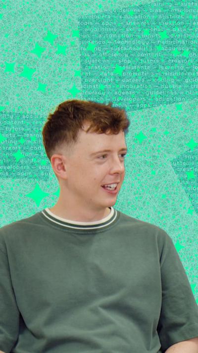 Man looks to the right