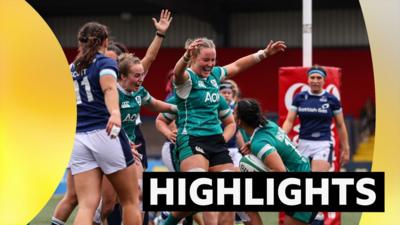 Ireland celebrate a try