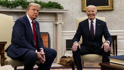 Donald Trump and Joe Biden in Oval Office 