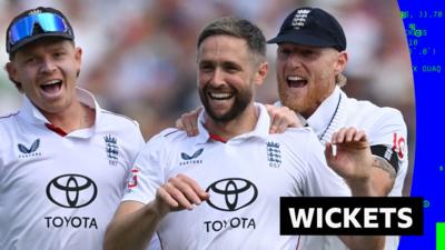 Ollie Pope, Chris Woakes and Ben Stokes