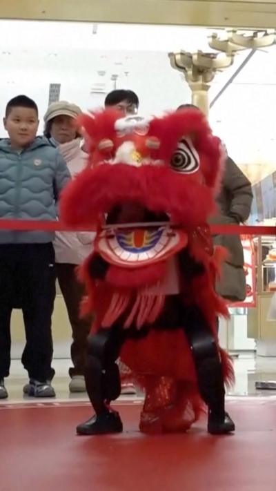 Robot doing a lion dance