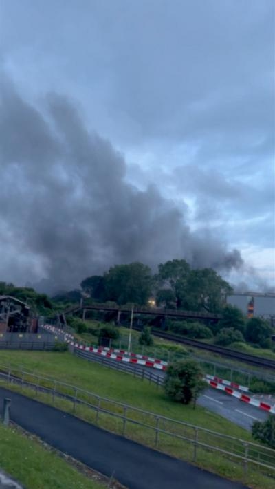 Smoke rising over Tata plant in Port Talbot