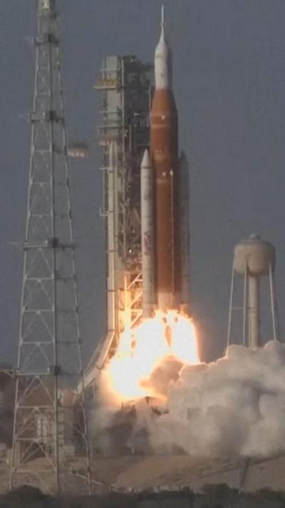 Artemis II blasts off