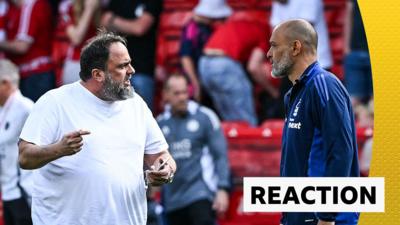 Evangelos Marinakis and Nuno Santo in heated discussion