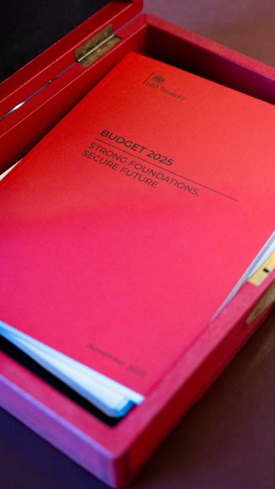 The Budget document in the traditional red box