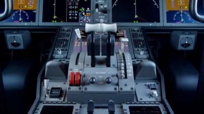 Fuel switches in an aircraft cockpit.