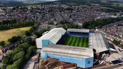 Aerial view of Sheffield Wednesday's stadium