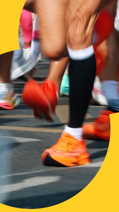 Legs of runners.