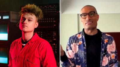 Sam Battle (Aka Look Mum No Computer) on the left and BBC 2's Richie Anderson on the right of the image. 