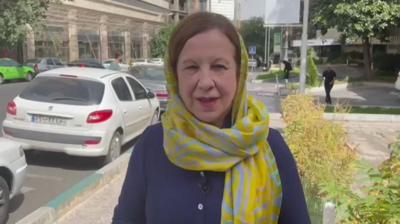 Lyse Doucet on a street in Tehran, Iran