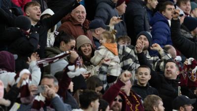 Hearts fans at Tynecastle