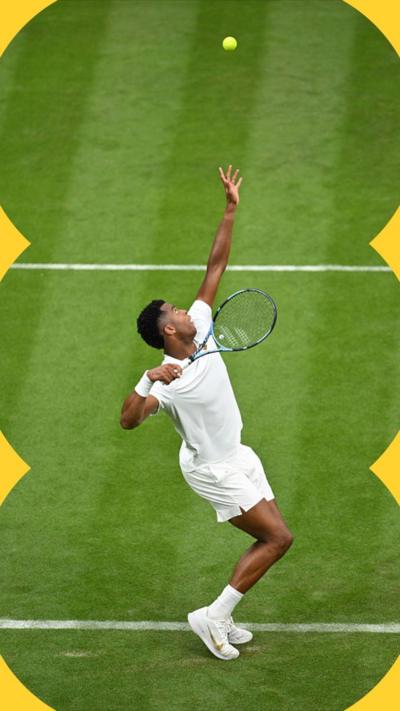 Giovanni Mpetshi Perricard ramps up the speed of his serve in his opening game against Taylor Fritz, including one at 153 mph.