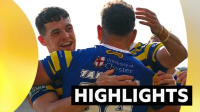 Highlights graphic with Wakefield players celebrating