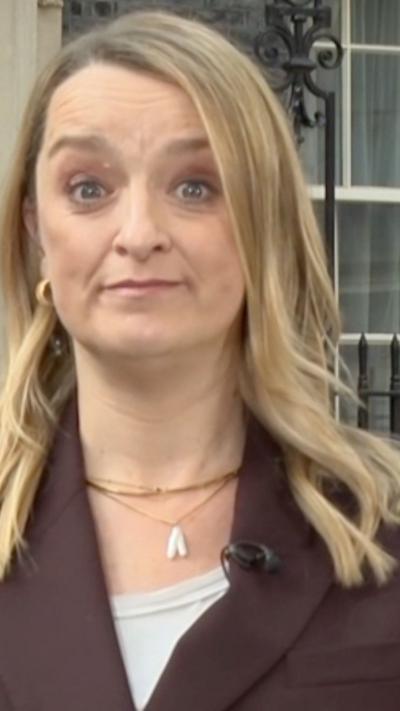 Laura Kuenssberg speaking outside Downing Street