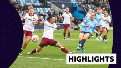 Man City's Lauren Hemp scores against West Ham