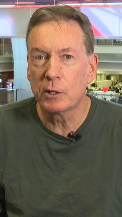 Gardner speaking at the BBC newsroom